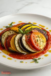 French Ratatouille, served on a plate.