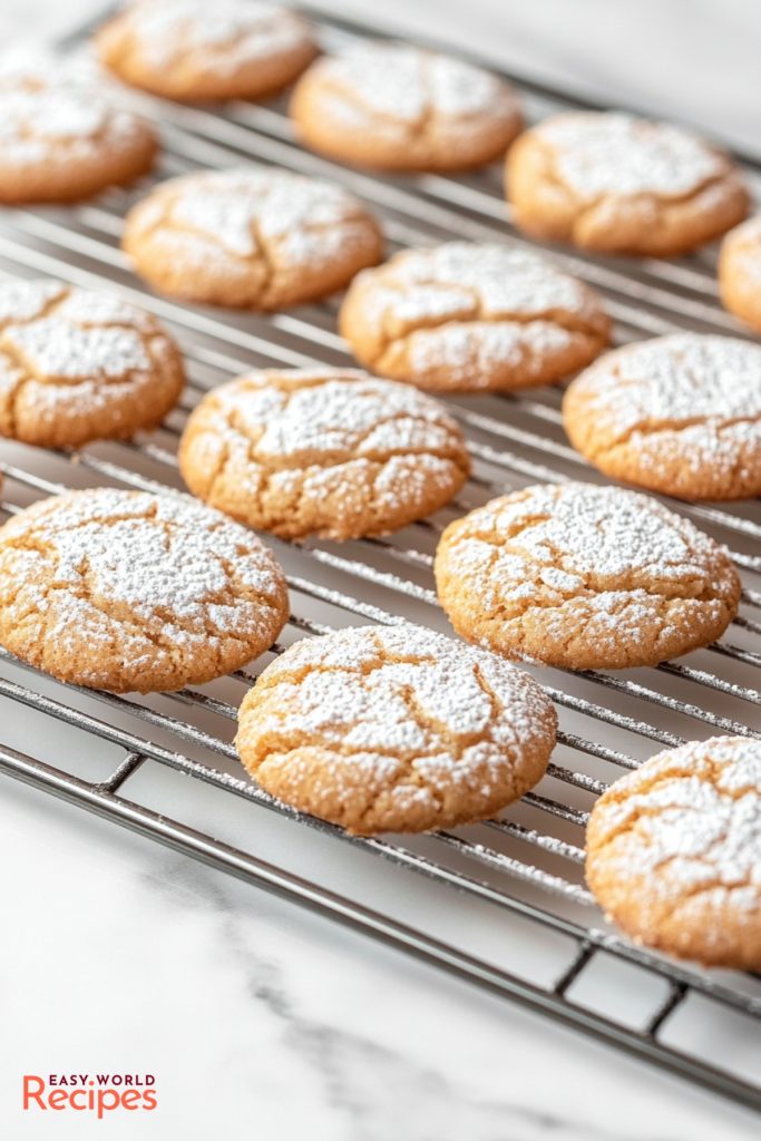 Amaretti Cookies, on a cooling rack.