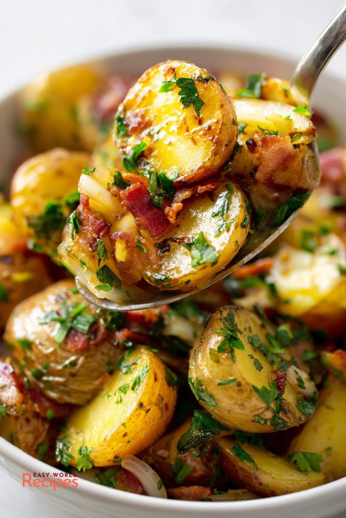 Classic German-Style Potato Salad with Crispy Bacon