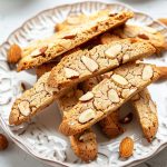 Italian Biscotti, served on a plate.