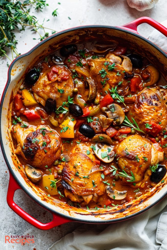 Italian Chicken Cacciatore Recipe EasyWorldRecipes