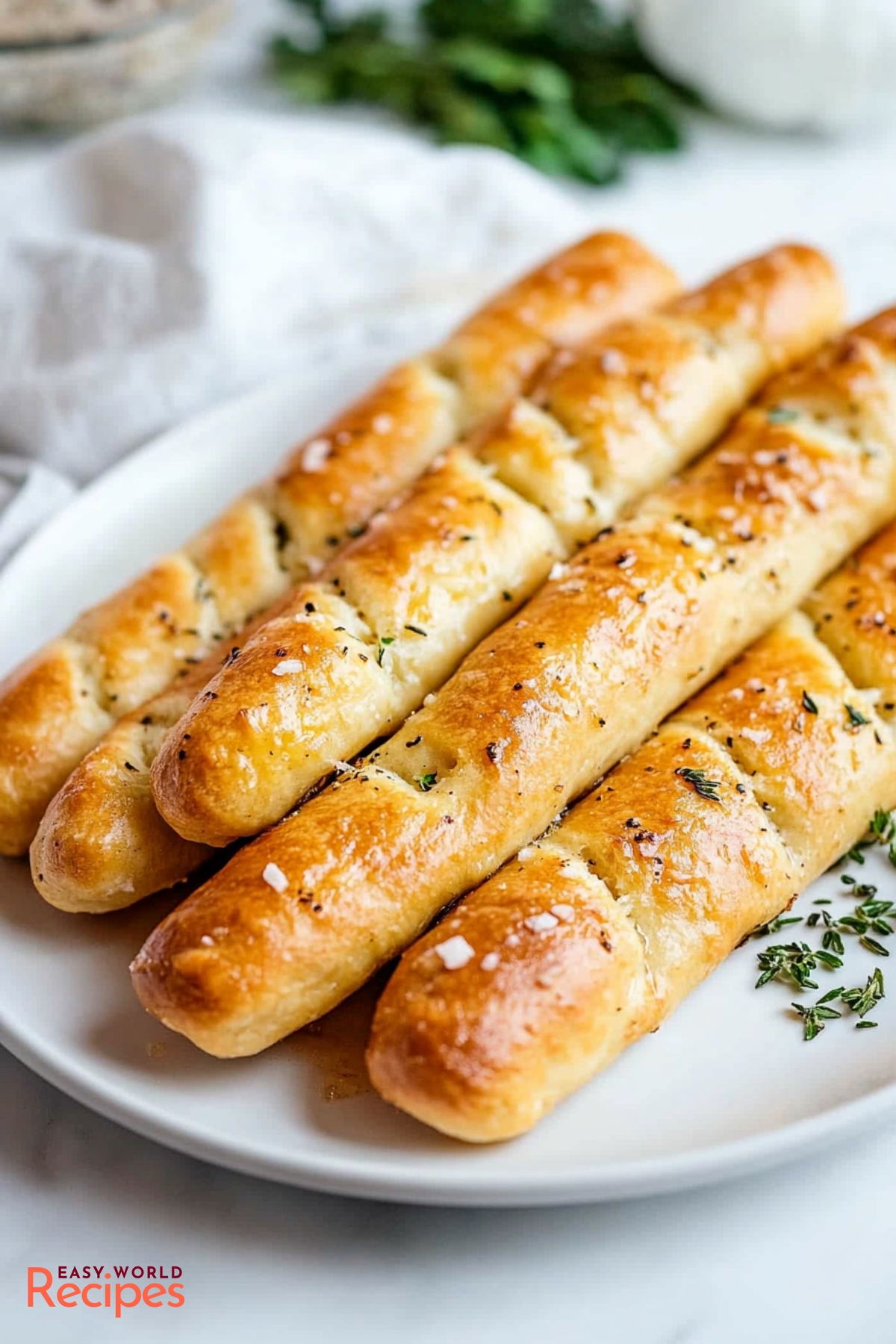 Homemade Soft Garlic Breadsticks Recipe - EasyWorldRecipes