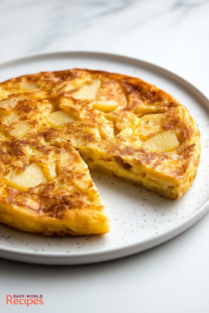 Frittata di Patate, served on a white plate.