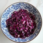 German Red Cabbage (Rotkohl), served in a bowl.