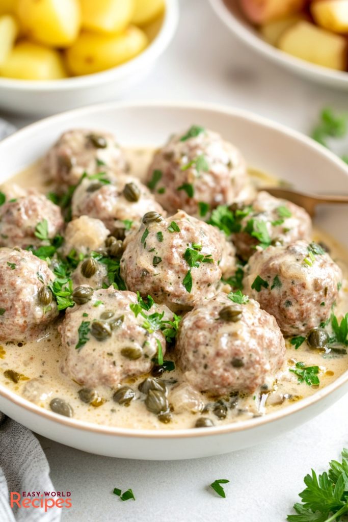 German Meatballs in Caper Sauce