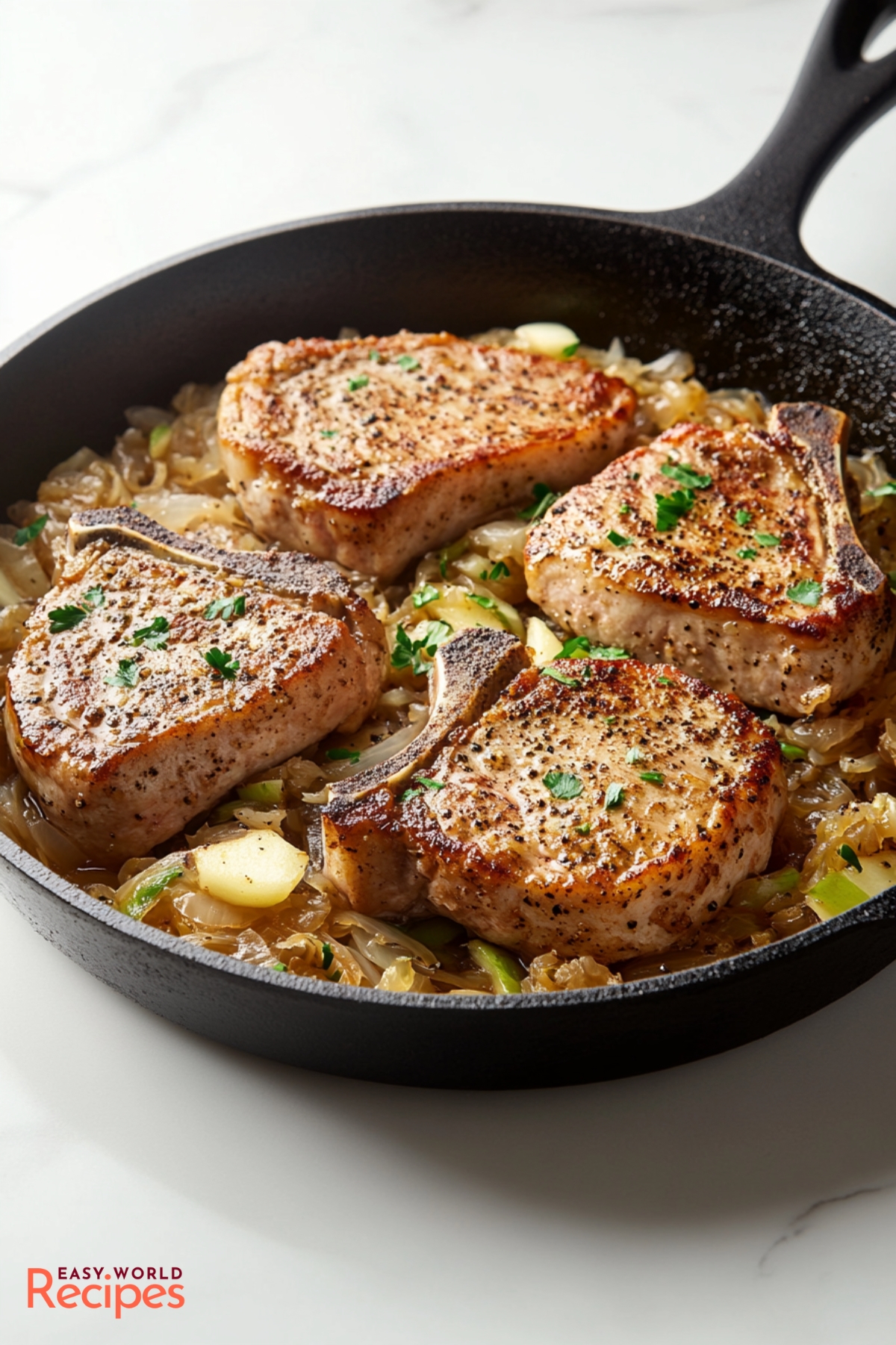 German Pork Chops with Sauerkraut Recipe