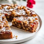 Italian Panforte, served on a white plate.
