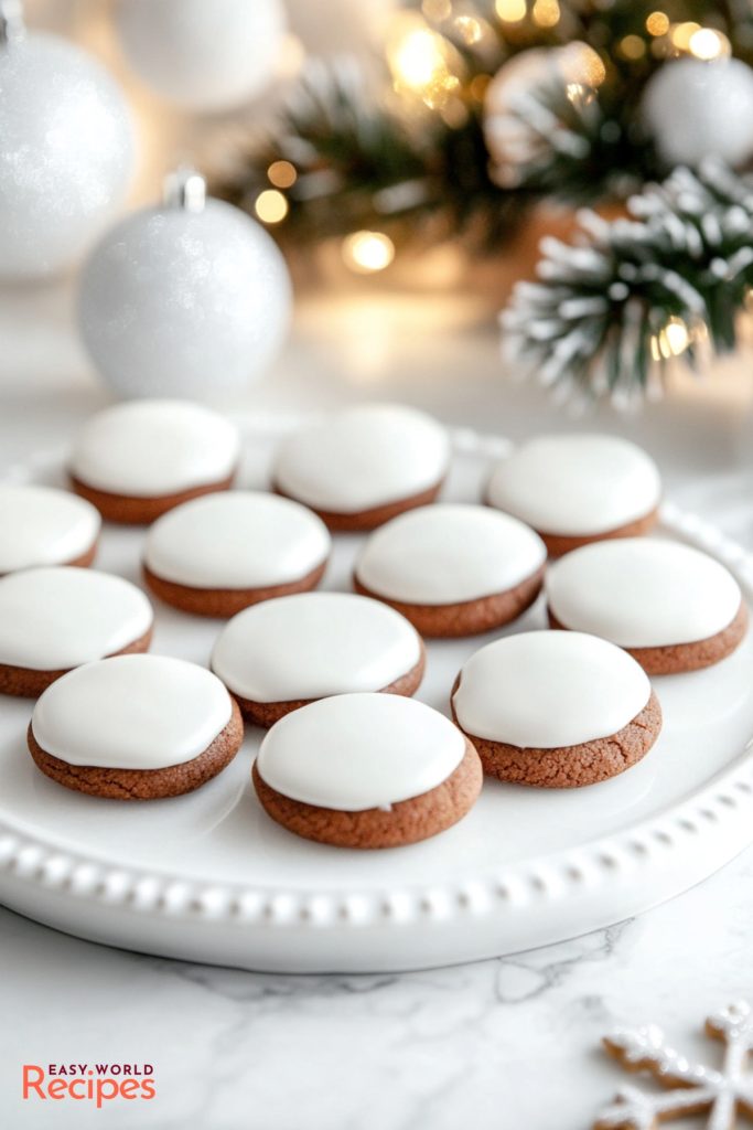 Pfeffernüsse Cookies, served on a decorative white platter.