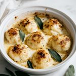 Ricotta Gnudi in Cheese Sauce