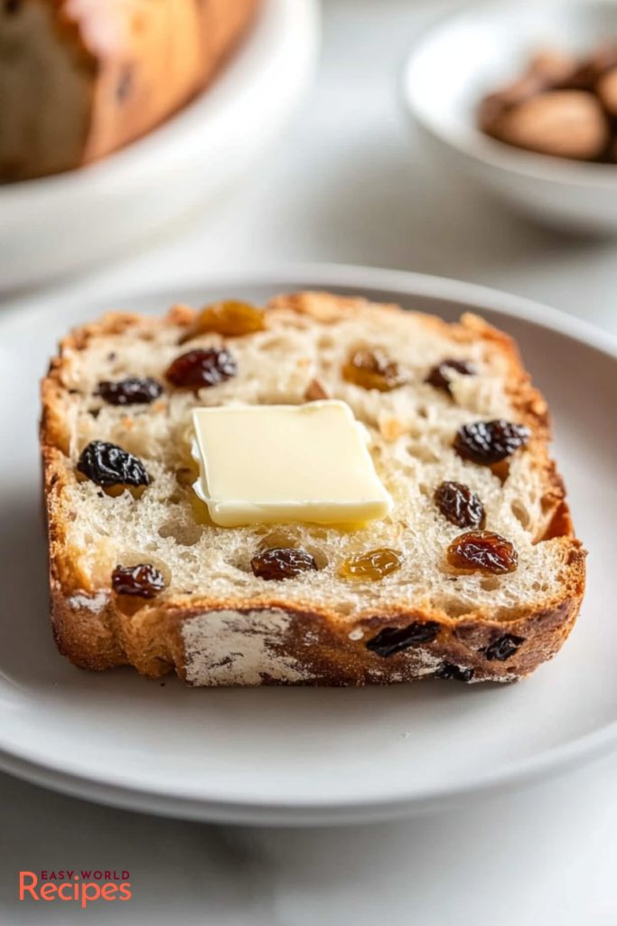 German Bremer Klaben Slice, with butter.