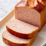 Bavarian Leberkäse on a platter.