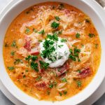 German Sauerkraut Soup (Sauerkrautsuppe), in a bowl.
