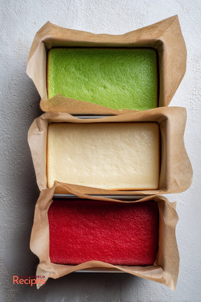 Italian Rainbow Cookies (Tri-Color batter)