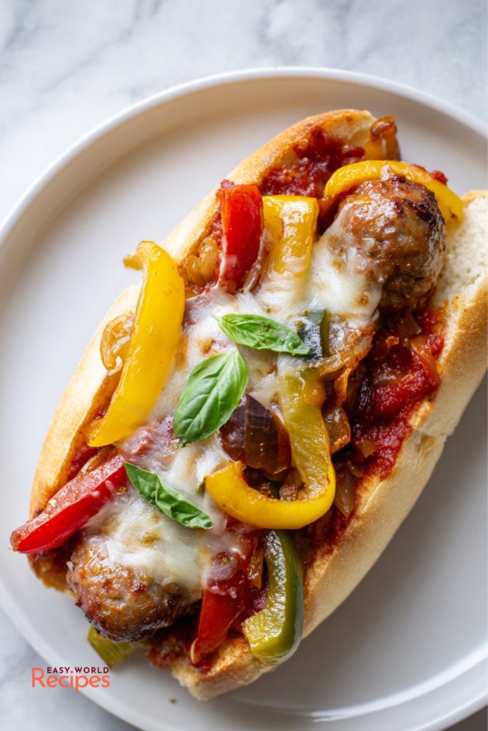 Italian Sausage and Peppers in a bread roll